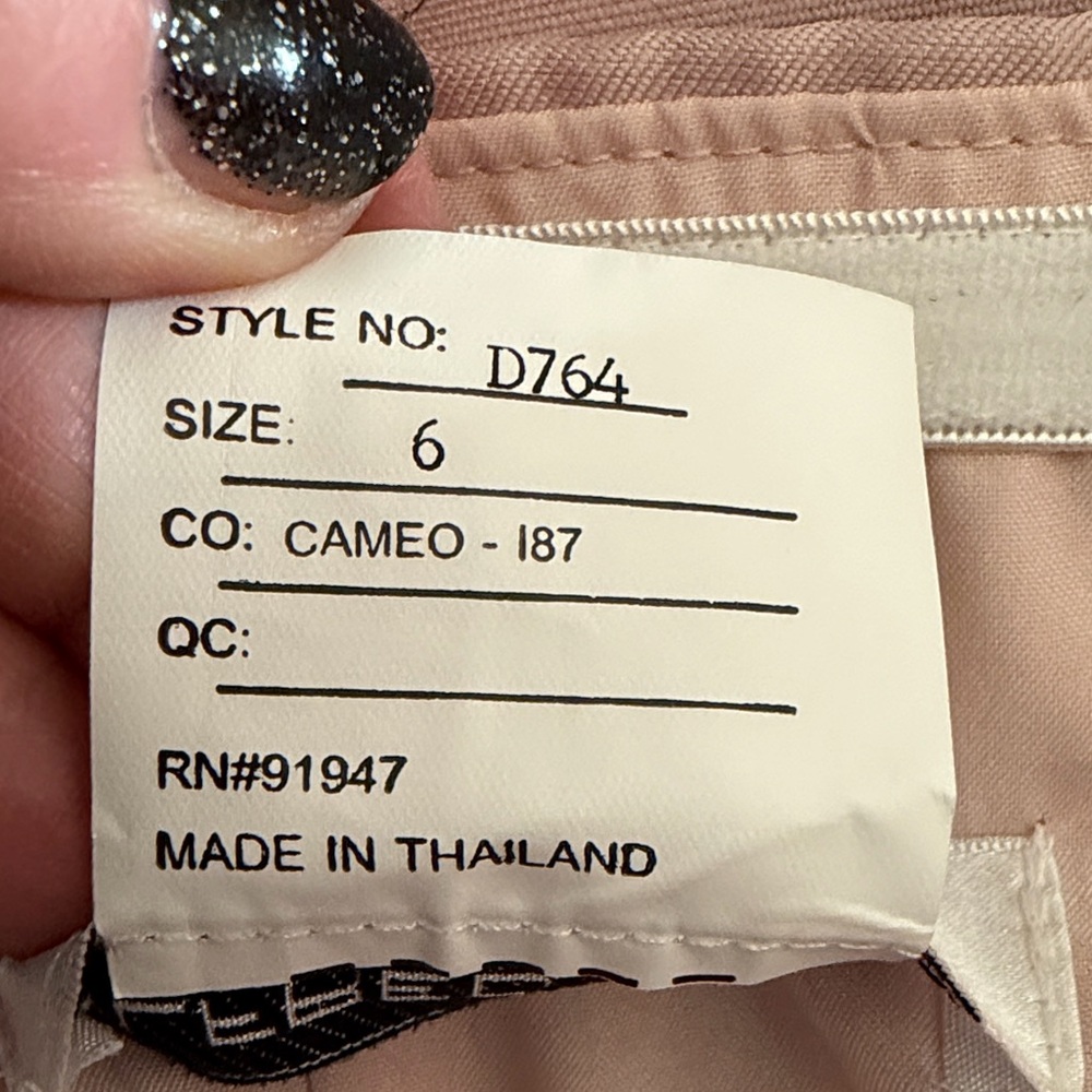 Alfred Sung Cameo Blush Strapless A-Line Gown - Picture 12 of 14